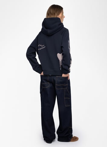 Sweat à capuche en coton ZADIG&VOLTAIRE Bleu
